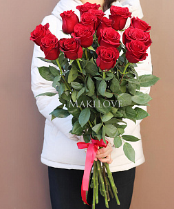 Букет из 15 красных роз Премиум