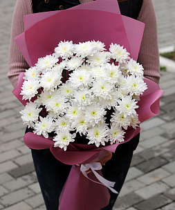 Букет из 7 белых хризантем
