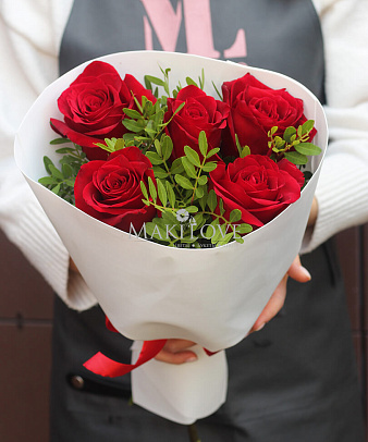 Букет роз «Клубничный пломбир»