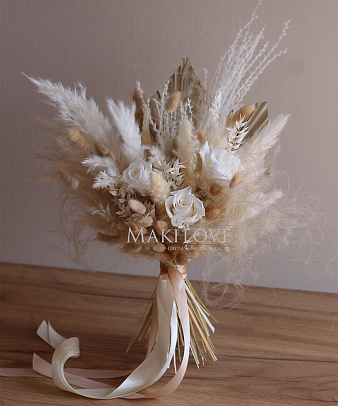 Свадебный букет невесты из сухоцветов №41