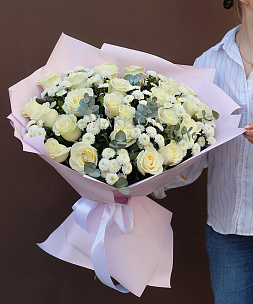 Букет с розами «Влюбленный навсегда»