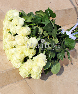 Букет из 51 белой розы Премиум