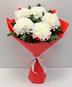 Букет из 5 одноголовых хризантем