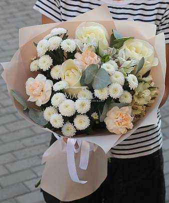 Букет с хризантемой «Карамель»