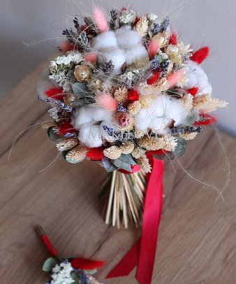 Свадебный букет невесты из сухоцветов №42