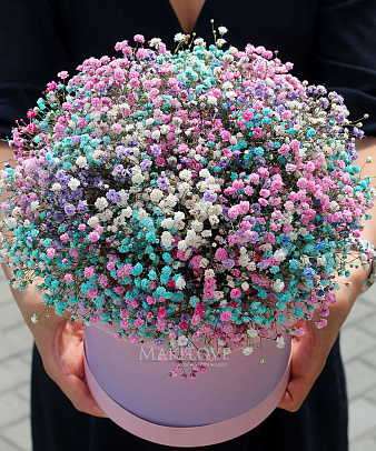 Букет «Маленькое чудо» в шляпной коробке