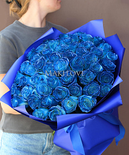 Букет 51 синяя роза
