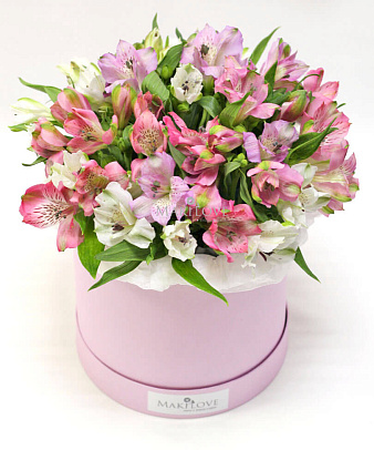 Букет «Багамы» в шляпной коробке