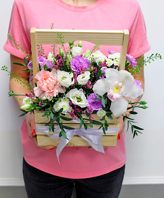 Букет «Нежное утро» в ящичке