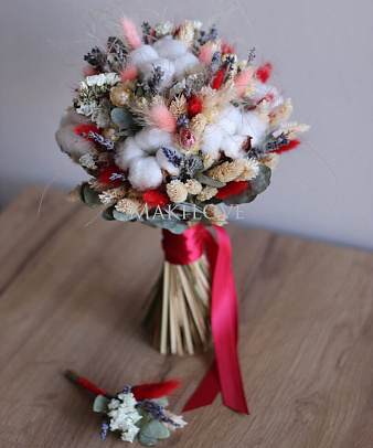 Свадебный букет невесты из сухоцветов №42